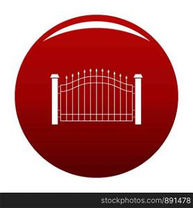 Park fence icon. Simple illustration of park fence vector icon for any design red. Park fence icon vector red