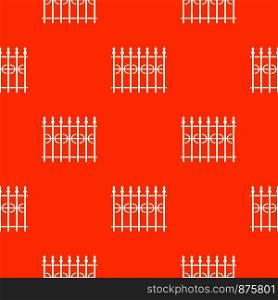 Park fence pattern repeat seamless in orange color for any design. Vector geometric illustration. Park fence pattern seamless