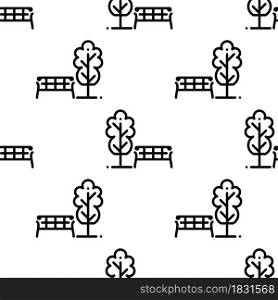 Park Icon Seamless Pattern, Public Planted Space For Human Enjoyment And Recreation Vector Art Illustration