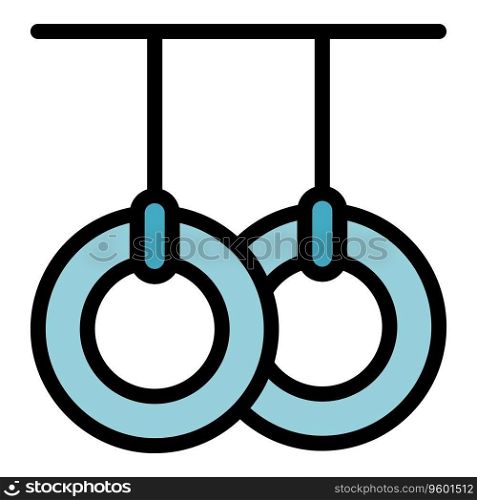 Park rope ring icon outline vector. Extreme sport. Climb tree color flat. Park rope ring icon vector flat