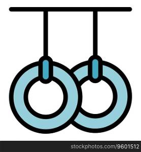 Park rope ring icon outline vector. Extreme sport. Climb tree color flat. Park rope ring icon vector flat