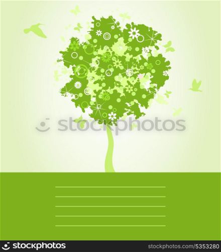 Park trees5. Green tree in park in the spring. A vector illustration
