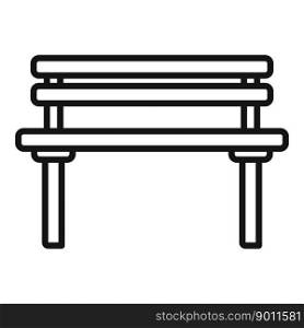 Park wood bench icon outline vector. Lounge room. Exterior furniture. Park wood bench icon outline vector. Lounge room