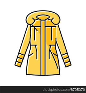 parka jacket outerwear female color icon vector. parka jacket outerwear female sign. isolated symbol illustration. parka jacket outerwear female color icon vector illustration