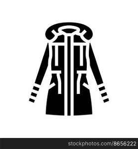 parka jacket outerwear female glyph icon vector. parka jacket outerwear female sign. isolated symbol illustration. parka jacket outerwear female glyph icon vector illustration