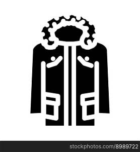 parka outerwear male glyph icon vector. parka outerwear male sign. isolated symbol illustration. parka outerwear male glyph icon vector illustration