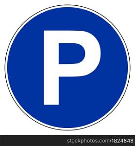 Parking and blue sign