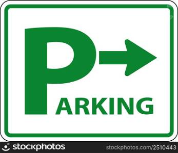 Parking Area Left Arrow Sign On White Background