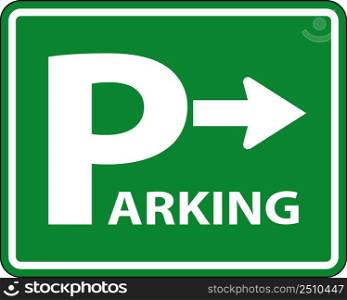 Parking Area Left Arrow Sign On White Background