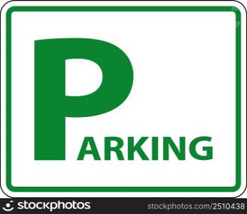 Parking Area Sign On White Background