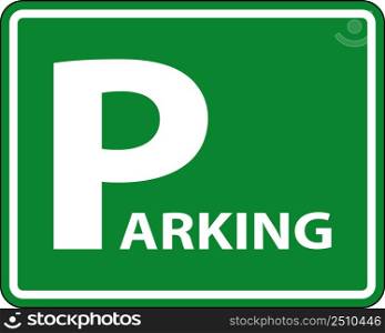 Parking Area Sign On White Background