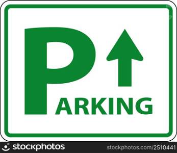 Parking Area Up Arrow Sign On White Background