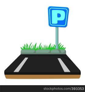 Parking icon. Cartoon illustration of parking vector icon for web. Parking icon, cartoon style