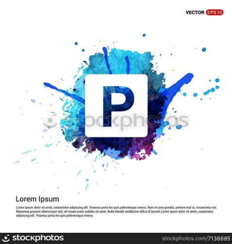 parking icon - Watercolor Background