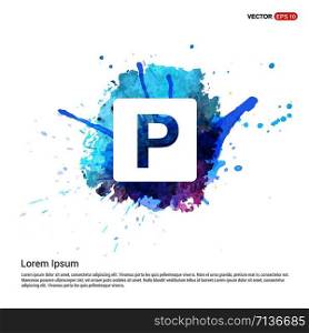 parking icon - Watercolor Background