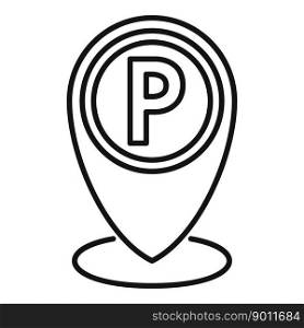 Parking location icon outline vector. Car garage. Transport place. Parking location icon outline vector. Car garage