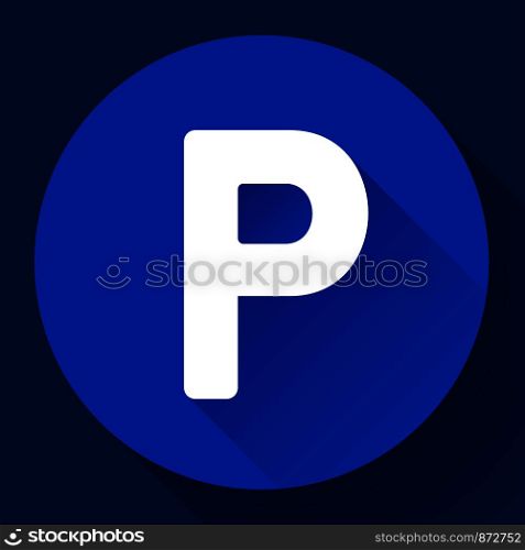 parking lot sign icon flat style vector illustration. parking lot sign icon flat style vector