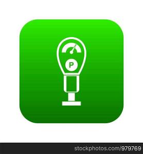 Parking meters icon digital green for any design isolated on white vector illustration. Parking meters icon digital green