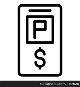 Parking payment icon outline vector. Ticket park. Car machine control. Parking payment icon outline vector. Ticket park