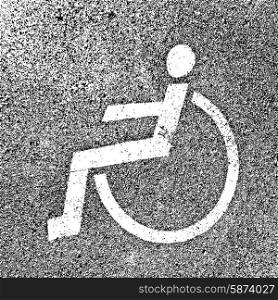 Parking places with disabled signs on asphalt. Vector illustration.. Parking places with disabled signs on asphalt. Vector illustrat