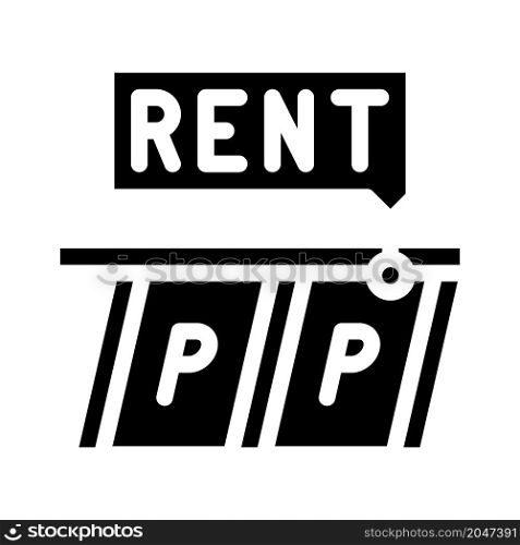 parking rent glyph icon vector. parking rent sign. isolated contour symbol black illustration. parking rent glyph icon vector illustration