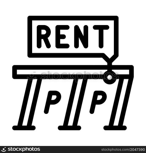 parking rent line icon vector. parking rent sign. isolated contour symbol black illustration. parking rent line icon vector illustration