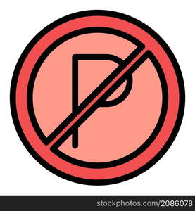 Parking restriction icon. Outline parking restriction vector icon color flat isolated. Parking restriction icon color outline vector