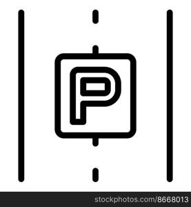 Parking road icon outline vector. Car park. Traffic place. Parking road icon outline vector. Car park