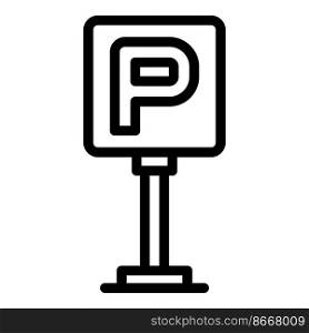 Parking road sign icon outline vector. Car zone. Vehicle place. Parking road sign icon outline vector. Car zone