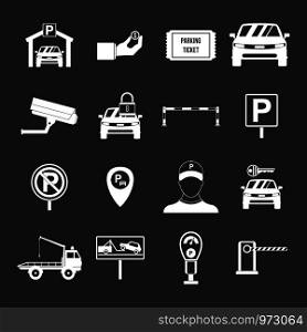 Parking set vector white isolated on grey background . Parking set grey vector