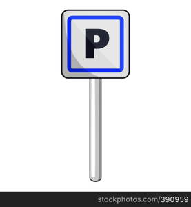 Parking sign icon. Cartoon illustration of parking sign vector icon for web design. Parking sign icon, cartoon style