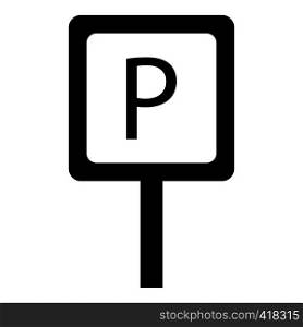 Parking sign icon. Simple illustration of parking sign vector icon for web. Parking sign icon , simple style