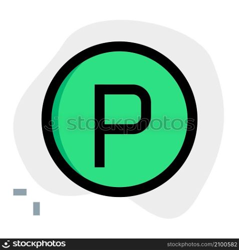 Parking sign on a road signal isolated on a white background