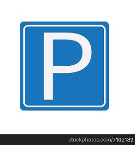 parking sign white background. parking sign. street road icon. flsy style.