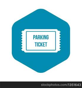Parking ticket icon in simple style isolated on white background. Parking ticket icon, simple style