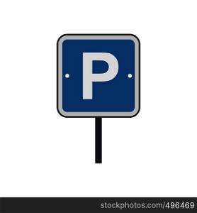 Parking traffic sign flat icon isolated on white background. Parking traffic sign flat icon