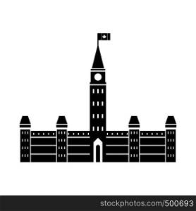 Parliament Buildings, Ottawa icon in simple style isolated on white background. Parliament Buildings, Ottawa icon, simple style