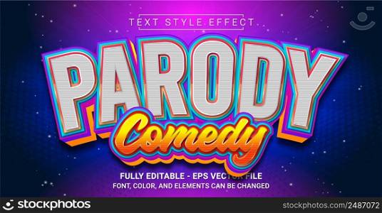 Parody Comedy Text Style Effect. Editable Graphic Text Template.
