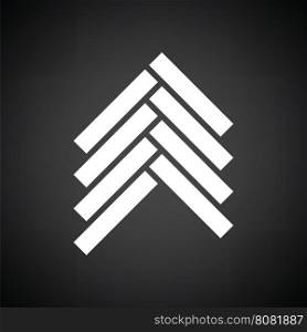 Parquet icon. Black background with white. Vector illustration.