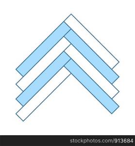 Parquet Icon. Thin Line With Blue Fill Design. Vector Illustration.