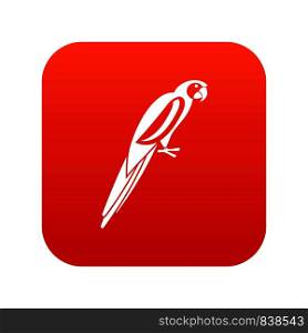 Parrot icon digital red for any design isolated on white vector illustration. Parrot icon digital red