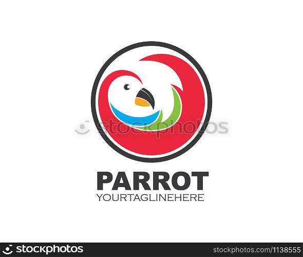 parrot illustration vector icon design template