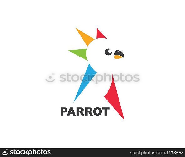 parrot illustration vector icon design template