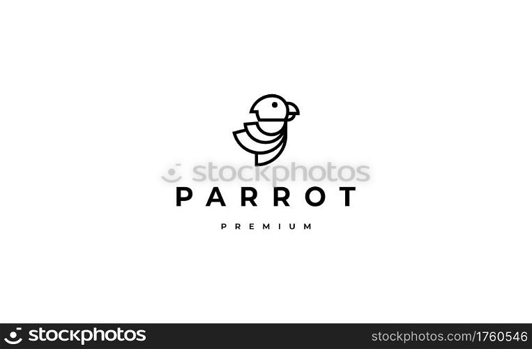 Parrot Logo Monogram Design Vector