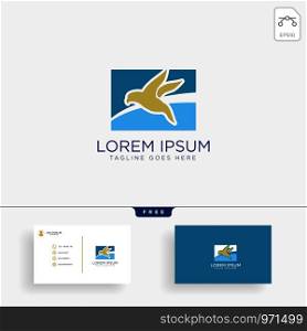 parrot or flying bird accounting, financial creative logo template vector illustration with business card - vector. parrot or flying bird accounting, financial creative logo template