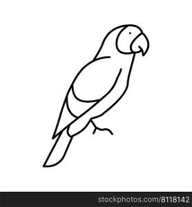 parrot tropical bird line icon vector. parrot tropical bird sign. isolated contour symbol black illustration. parrot tropical bird line icon vector illustration