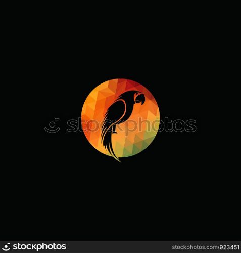 Parrot vector logo design. Color parrot. Bird logo design.