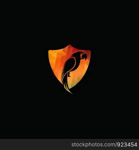 Parrot vector logo design. Color parrot. Bird logo design.