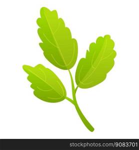 Parsley icon cartoon vector. Leaf plant. Herb fresh. Parsley icon cartoon vector. Leaf plant