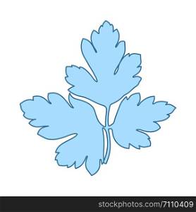 Parsley Icon. Thin Line With Blue Fill Design. Vector Illustration.